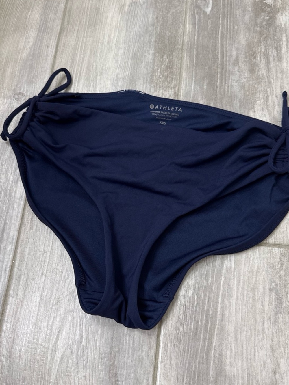 NWT! Athleta Women's Navy cinch-Tie Swim Bottom